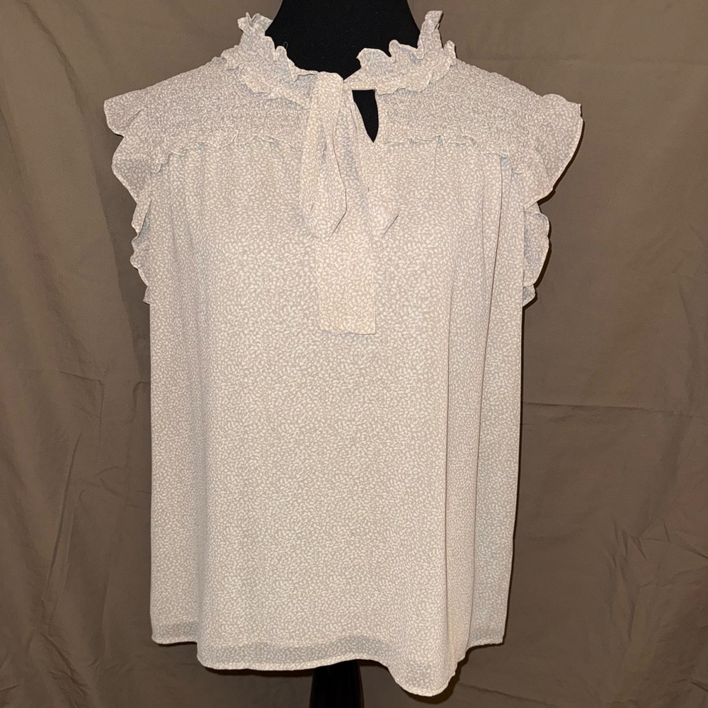 Elegant White Ruffle Blouse